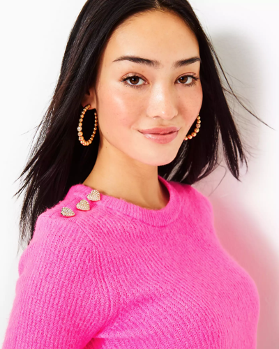Shop Lilly Pulitzer Morgen Sweater In Heathered Cerise Pink