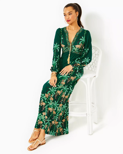 Shop Lilly Pulitzer Wexlee Maxi Dress In Evergreen Stir It Up Engineered Knit Dress