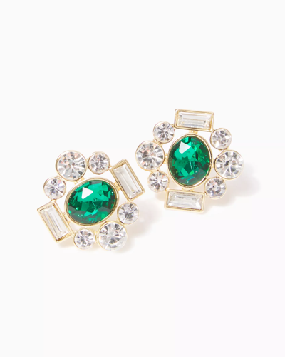 Shop Lilly Pulitzer So Fancy Stud Earrings In Evergreen