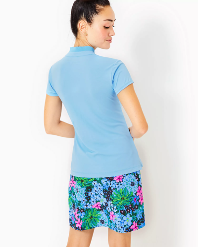 Shop Lilly Pulitzer Upf 50+ Luxletic Frida Polo In Bon Bon Blue