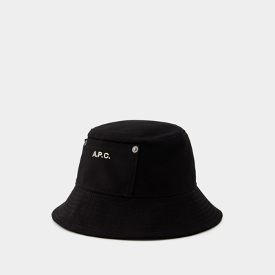 Apc Thais Bucket Hat - A.p.c. - Cotton - Black In Black