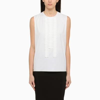 Shop Marni | White Poplin Sleeveless Shirt