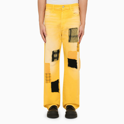Shop Marni | Yellow Patchwork Trousers