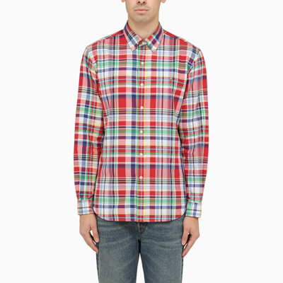 Shop Polo Ralph Lauren Multicoloured Check Pattern Cotton Shirt In Red