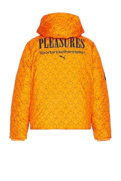 Shop Puma X Pleasures Puffer Jacket In Orange
