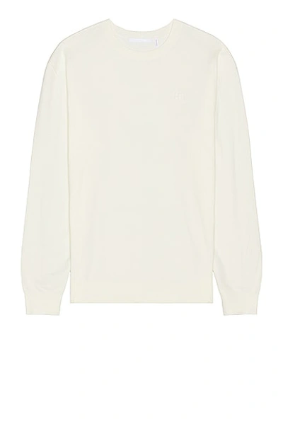 Shop Helmut Lang Fine Gauge Crewneck Sweater In Ivory