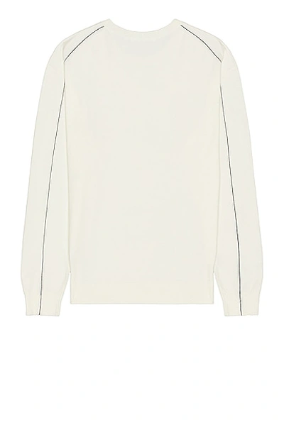 Shop Helmut Lang Fine Gauge Crewneck Sweater In Ivory