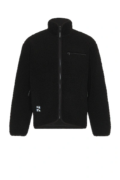 Shop Saturdays Surf Nyc Spencer Polar Fleece Full Zip Jacket In Black
