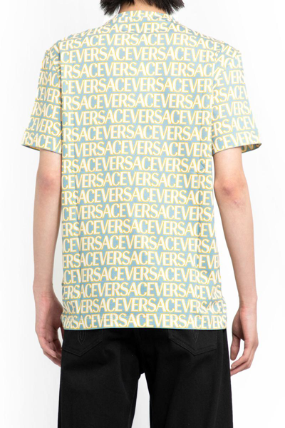 Shop Versace T-shirts In Blue