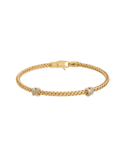 Shop Meshmerise 18k Over Silver 0.1 Ct. Tw. Diamond Mesh Bangle Bracelet