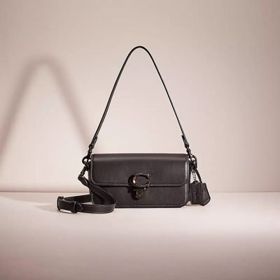 Coach Restored Studio Baguette Bag In Pewter/black