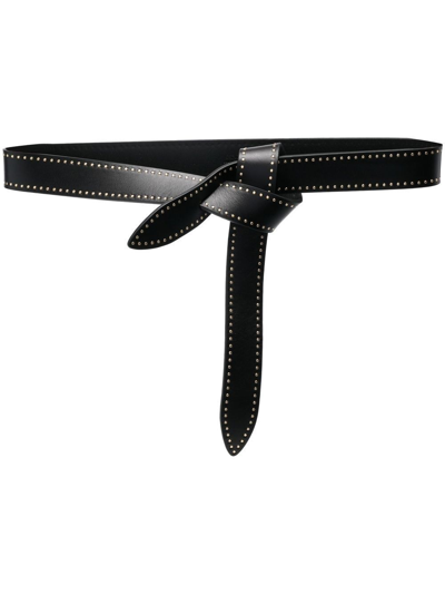 Shop Isabel Marant Lecce Leather Belt In ブラック
