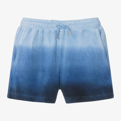 Shop Molo Blue Cotton Towelling Shorts