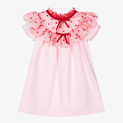 Shop Phi Clothing Girls Pink & Red Tulle A-line Dress