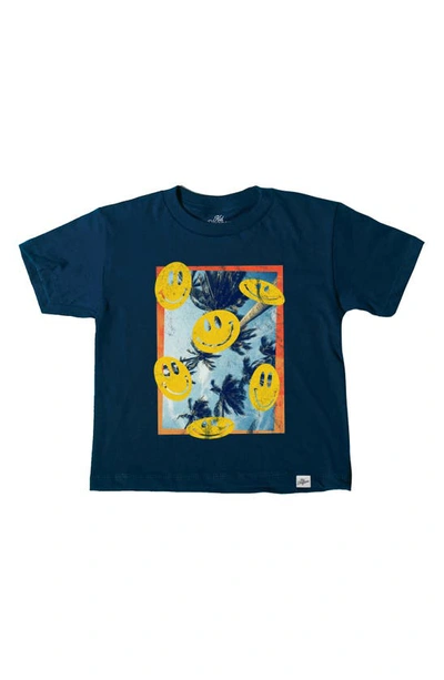 Shop Kid Dangerous Kids' Smiley Palm Skate Graphic T-shirt In Blue
