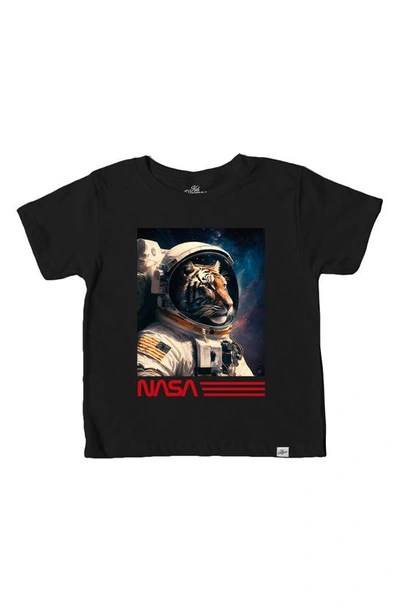 Shop Kid Dangerous Kids' 2-pack Nasa Tiger Galaxy Graphic T-shirts In Black