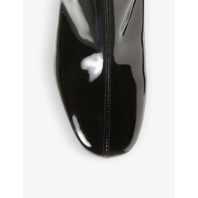 Shop Claudie Pierlot Noir / Gris April Block-heel Patent-leather Ankle Boots