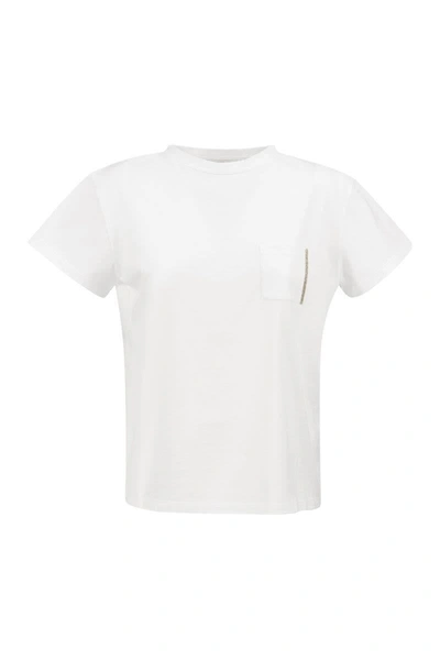 Shop Fabiana Filippi Cotton Jersey T-shirt In White