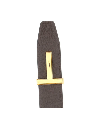 Shop Tom Ford Belts In Chocolate + Black