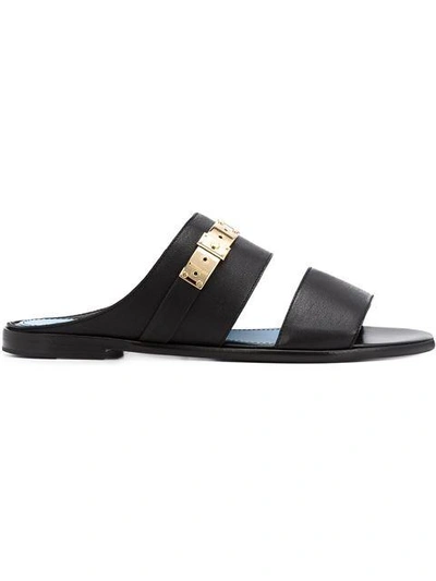 Shop Lanvin Double Strap Sandals - Black
