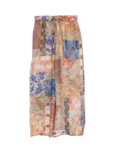 Shop Zimmermann Trousers In Patch Paisley
