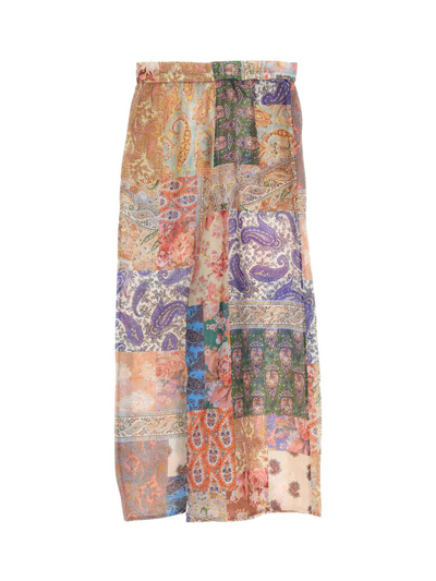 Shop Zimmermann Trousers In Patch Paisley