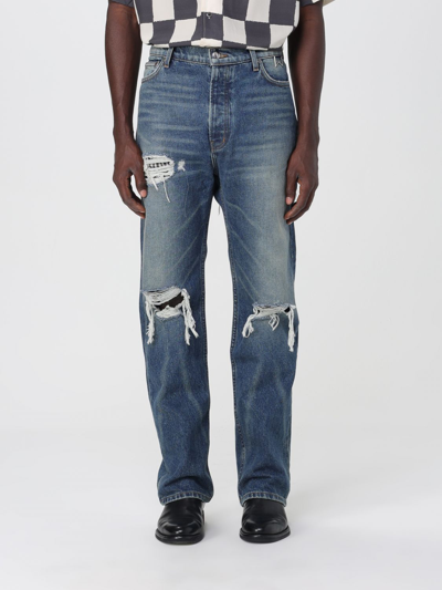 Shop Rhude Jeans  Men Color Denim