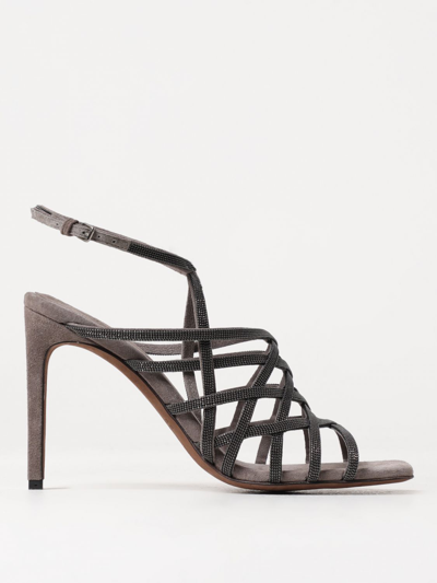 Shop Brunello Cucinelli Heeled Sandals  Woman Color Grey