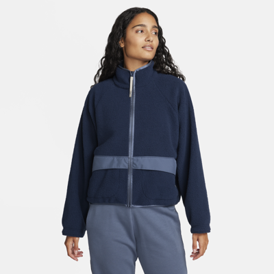 Shop Nike Women's  Sportswear High-pile Fleece Jacket In Blue