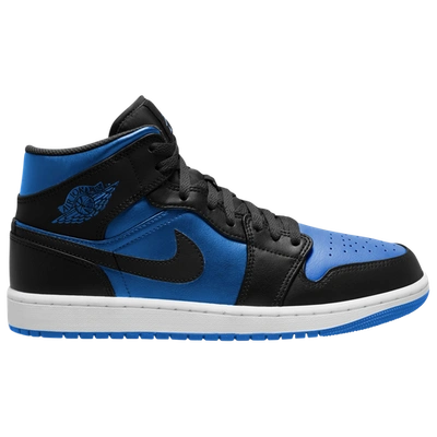 Shop Jordan Mens  Aj 1 Mid In Black/white/blue