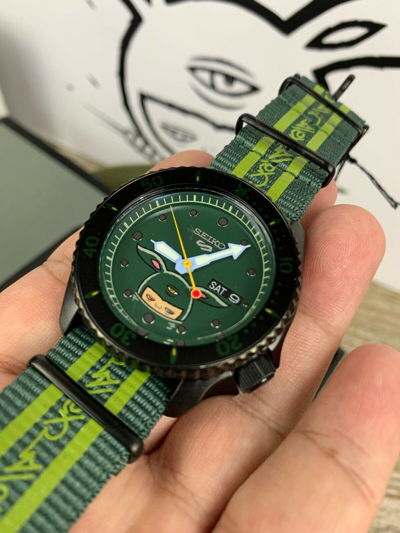 Pre-owned Seiko 5 Sports X Alex Face Srpg95k Breathe In The Green