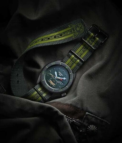Pre-owned Seiko 5 Sports X Alex Face Srpg95k Breathe In The Green