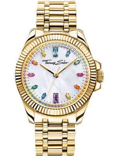 Pre-owned Thomas Sabo Wa0395-264-207 Divine Rainbow Ladies Watch 33mm 5atm