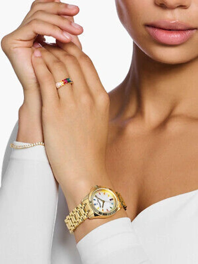 Pre-owned Thomas Sabo Wa0395-264-207 Divine Rainbow Ladies Watch 33mm 5atm