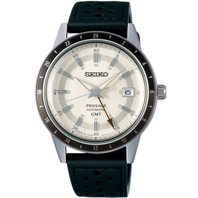 Pre-owned Seiko Presage Sary231 Gmt Automatic Vintage Style 60's Watch 40.8mm