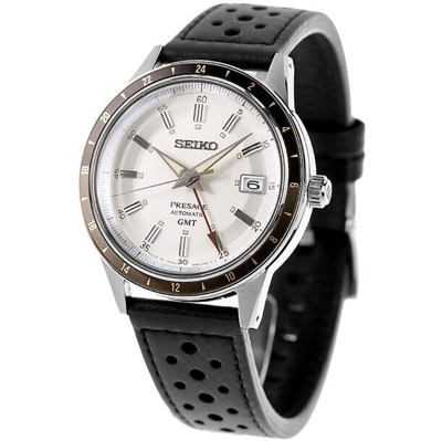 Pre-owned Seiko Presage Sary231 Gmt Automatic Vintage Style 60's Watch 40.8mm