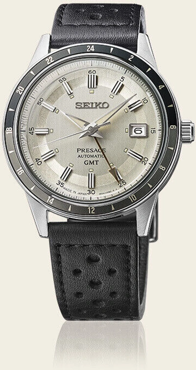 Pre-owned Seiko Presage Sary231 Gmt Automatic Vintage Style 60's Watch 40.8mm