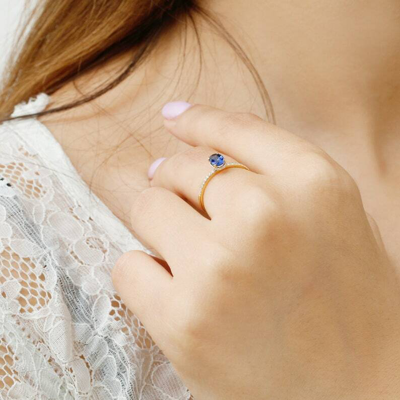 Pre-owned Handmade Natural Blue Sapphire Engagement Ring In 14k Gold / Oval Cut Genuine Sapphire In White