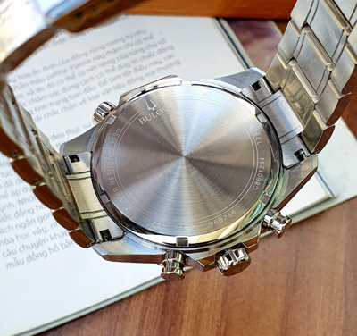 Pre-owned Bulova Marine Star Blue Dial Silver Tone Stainless Steel Men's Watch 96b256