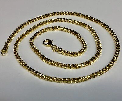 Pre-owned Nova 14k Solid Yellow Gold Franco Curb Box Mens Link 26" 3 Mm 35 Grams Chain Necklace In No Stone