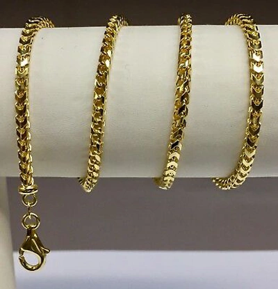 Pre-owned Nova 14k Solid Yellow Gold Franco Curb Box Mens Link 26" 3 Mm 35 Grams Chain Necklace In No Stone