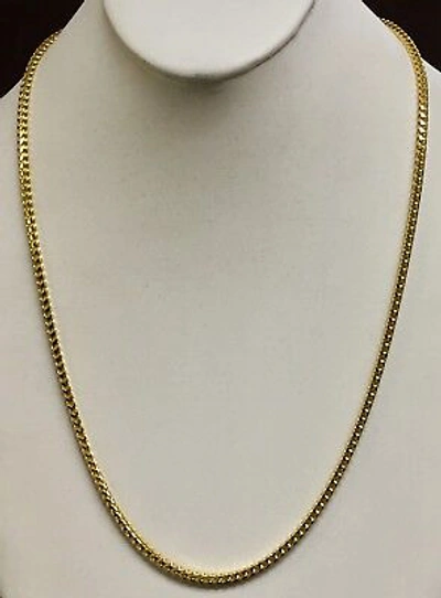 Pre-owned Nova 14k Solid Yellow Gold Franco Curb Box Mens Link 26" 3 Mm 35 Grams Chain Necklace In No Stone
