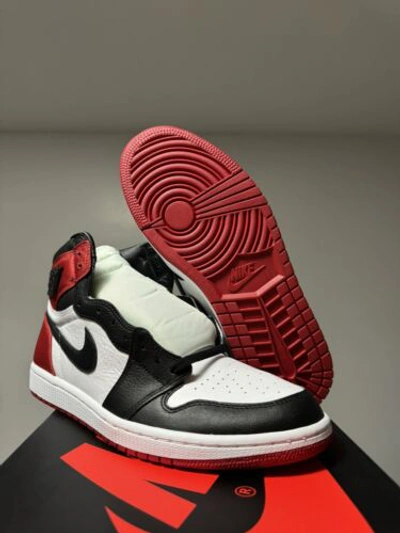 Pre-owned Jordan Air  1 Retro High 'satin Black Toe' Womens Cd0461 016 Size 12w/10.5m In Red