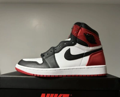 Pre-owned Jordan Air  1 Retro High 'satin Black Toe' Womens Cd0461 016 Size 12w/10.5m In Red