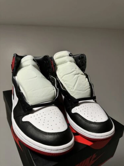 Pre-owned Jordan Air  1 Retro High 'satin Black Toe' Womens Cd0461 016 Size 12w/10.5m In Red