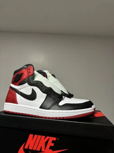 Pre-owned Jordan Air  1 Retro High 'satin Black Toe' Womens Cd0461 016 Size 12w/10.5m In Red