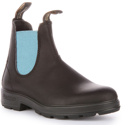 Pre-owned Blundstone 2207 Slip On Coloured Elastic Chelsea Black Blue Womens Us 5 - 10