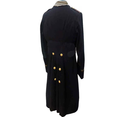 Pre-owned Handmade Red Wool French 1735-1762th + Navy Blue Men Tailcoat + Epaulets