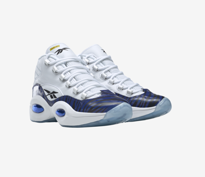 Pre-owned Reebok Question Mid Tiger Prizm Whit Navy Blue Black Hq1097 Panini Iverson Size