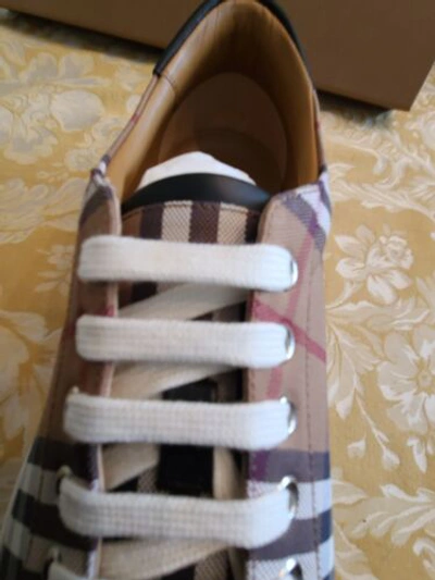 Pre-owned Burberry $650 Size 12 -  Logo Multicolor - Authentic - Limited Leather Accent
